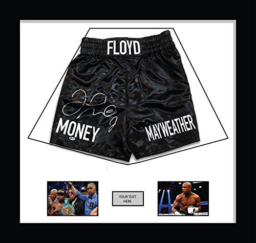 Boxing Shorts Frame Display for Floyd Mayweather Shorts Frame. with Free 2 x 6” x 4” Photos